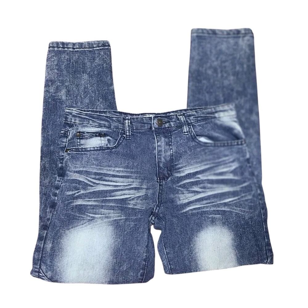 Youth Skinny Stretch Acid Wash Moto Jeans Mecca Since Day 1 Sz 16